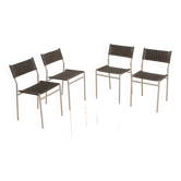 4 "SE06" black wicker chairs by Martin Visser for Spectrum 80's