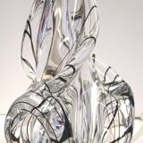 JB sculptural transparent and black crystal lamp