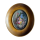 Tableau ancien "Bouquet de fleurs" avec cadre oval et verre