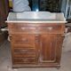 Antique toilet commode in walnut and white marble – 19th century style