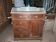 Antique toilet commode in walnut and white marble – 19th century style