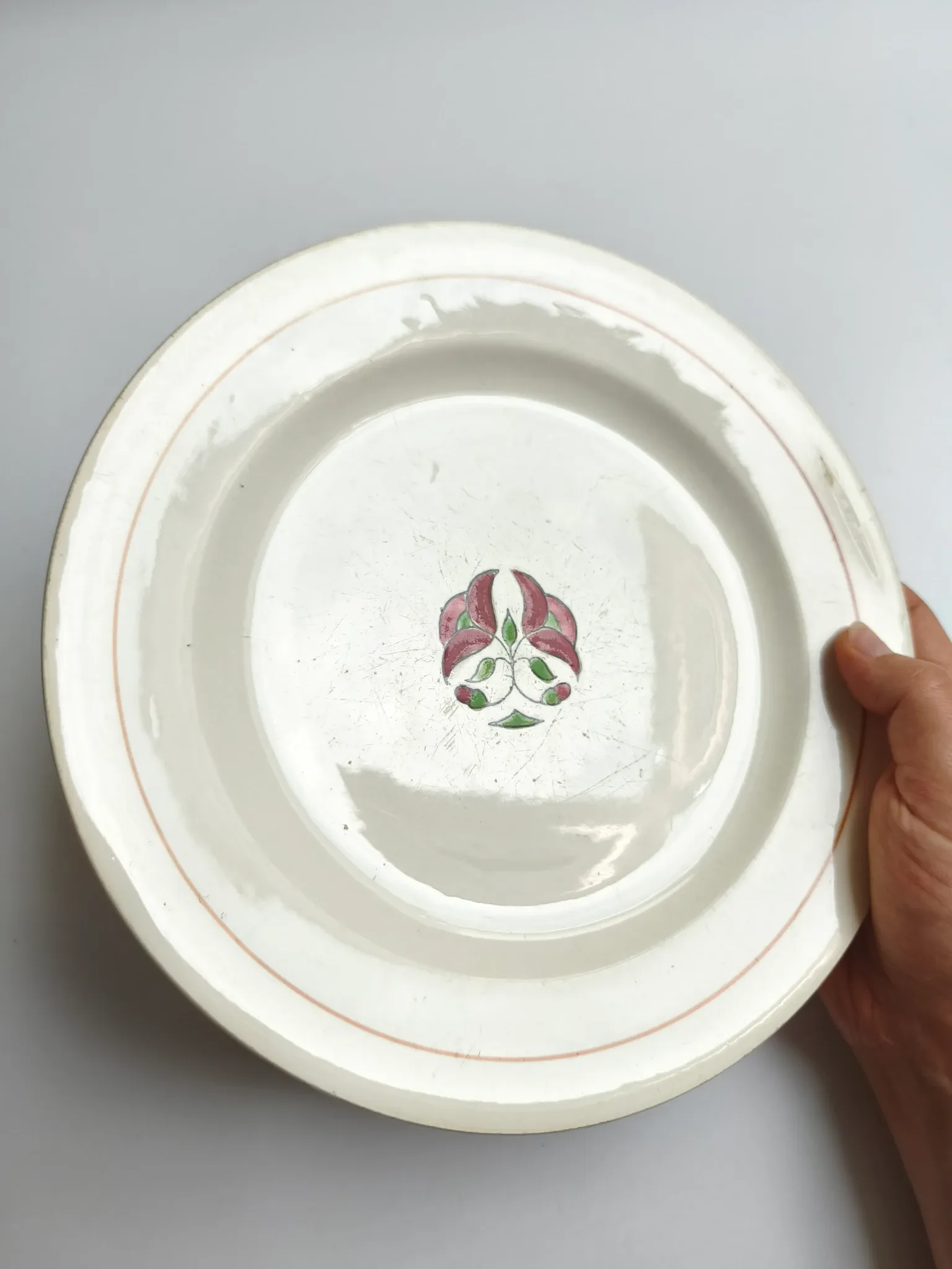 Iron earth plate Salins model without worry old cream flowers
