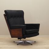 Fauteuil de bureau en cuir, design danois, années 1970, production: Danemark
