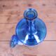 Deep Caribbean blue vintage glass carafe made in Belgium.