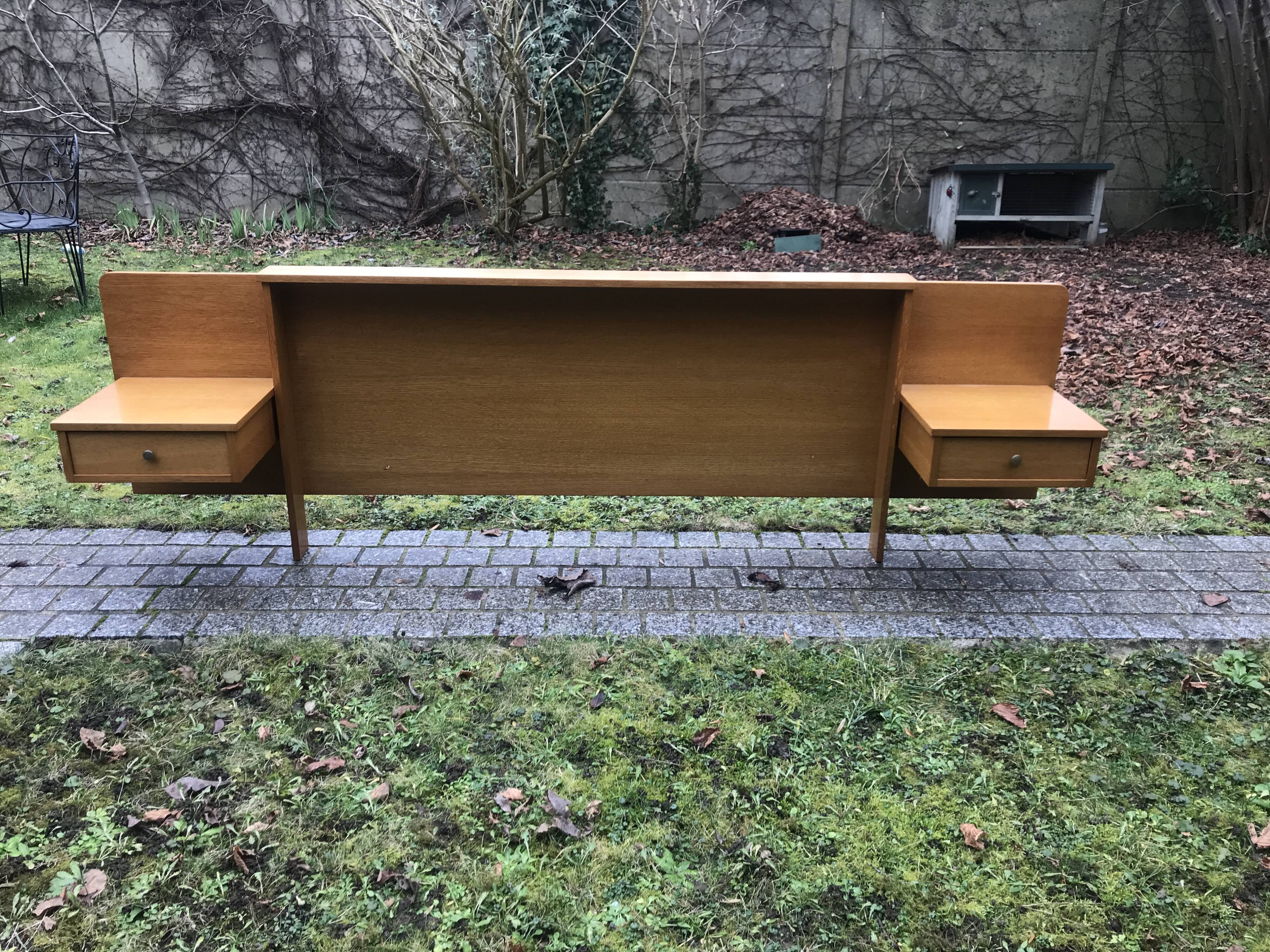 Headboard with bedside suspended 1960 vintage