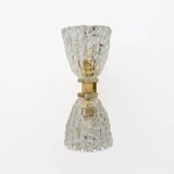 Pair of Art Decò Style Murano Glass and Brass Sconces