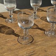 Set of 5 mini liqueur glasses on a stem H10 D8