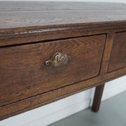Vintage French rustic farmhouse oak side table, 1950s