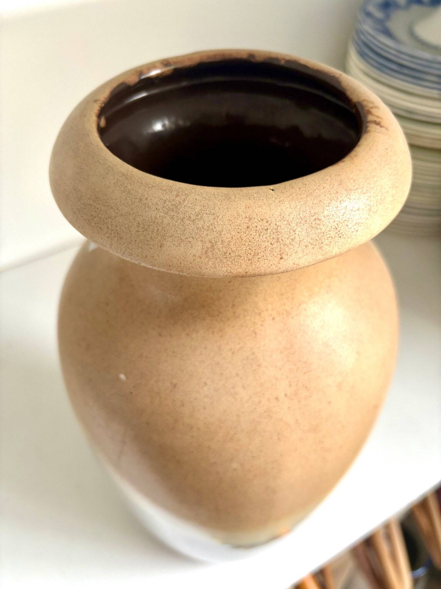 W. Germany vase in beige glazed ceramic