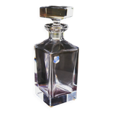 Carafe à whisky carrée vintage du milieu du siècle en cristal au plomb