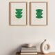 Duo of abstract paintings contemporary illustration signed eawy