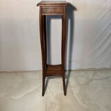 Vintage dark wood side table with curved base