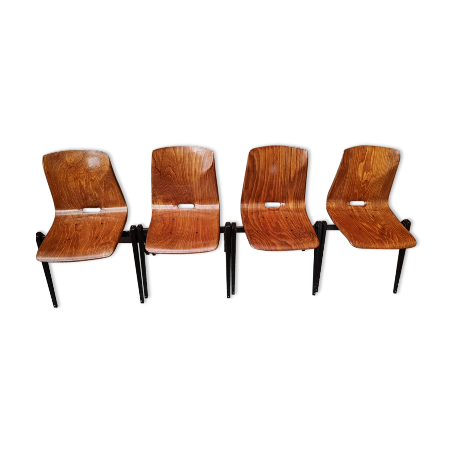 Set de 4 chaises Galvanitas s22, teinte chêne claire