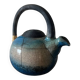 Handcrafted blue raku ceramic teapot – high handle Japanese design