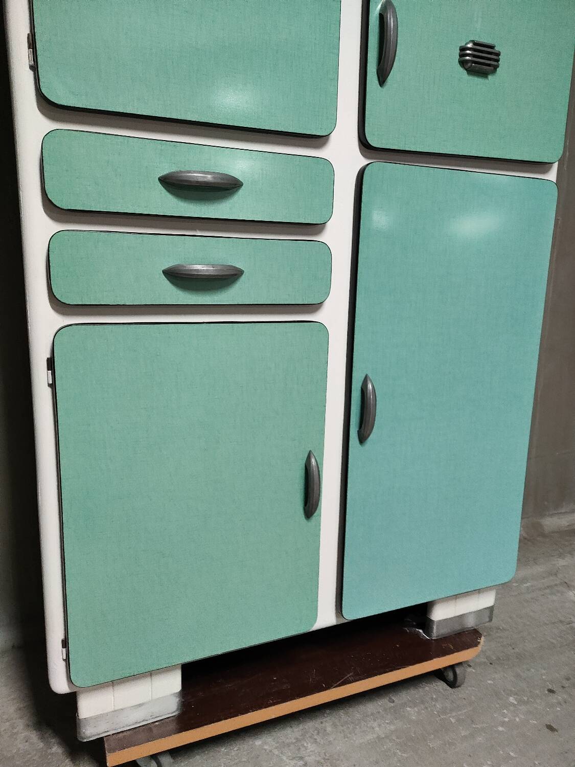 Green Formica cupboard or sideboard - 1960s
