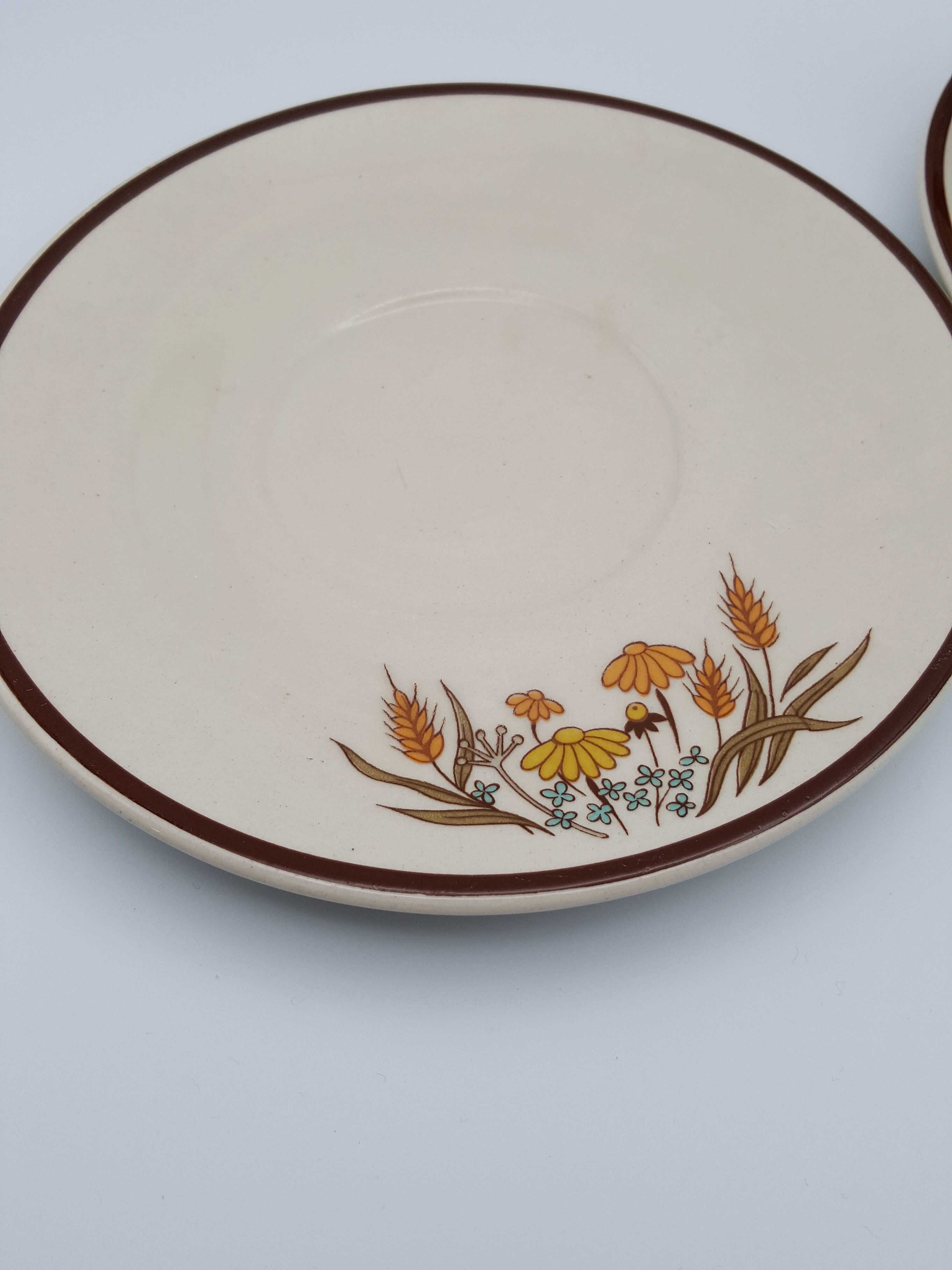 Head to head breakfast sandstone floral decoration you and me cup and saucer