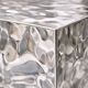 Sculptural Stainless Steel Cube Side Table