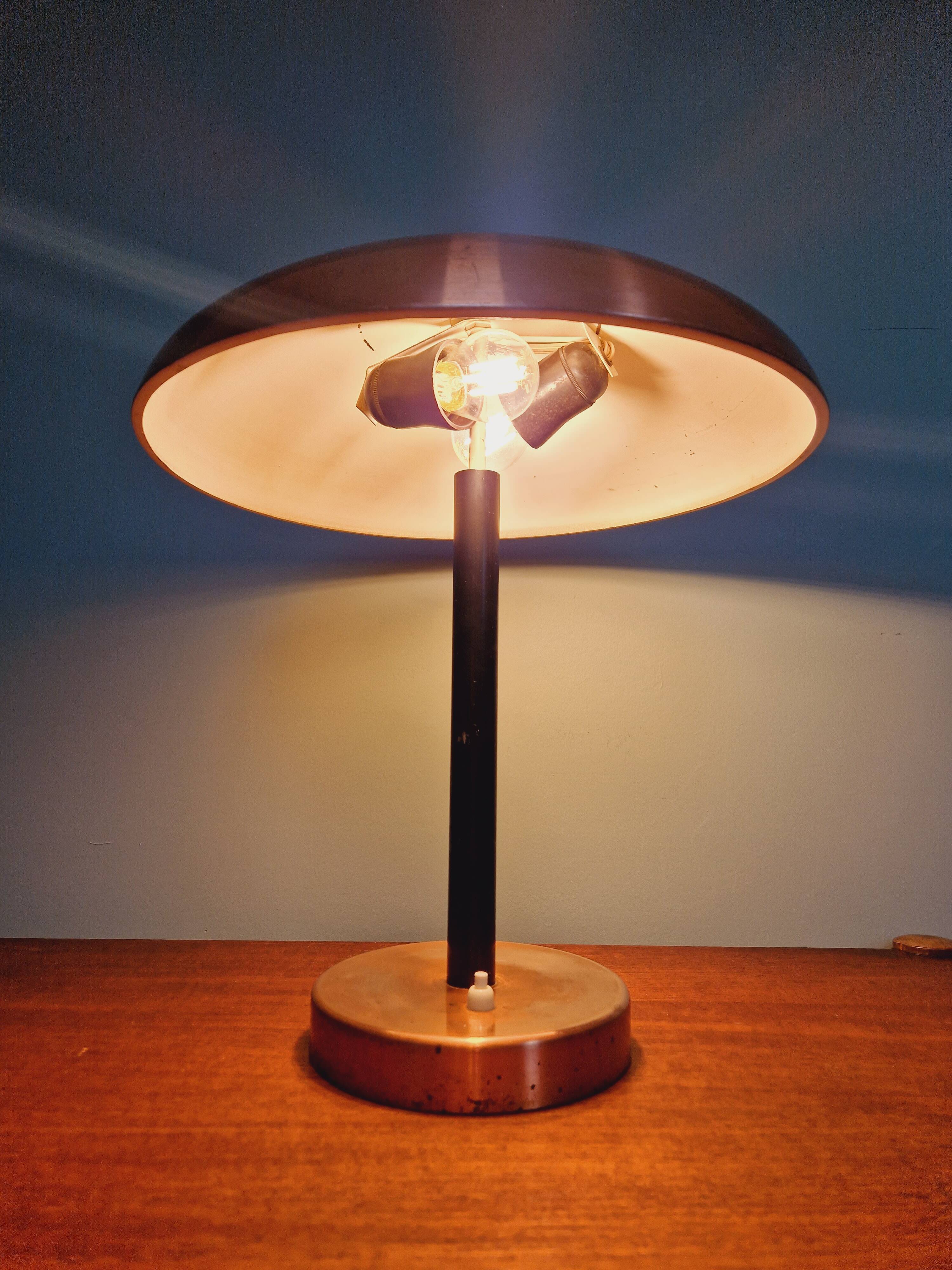 Large copper desk lamp, 1950s
