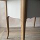 Antique 2-drawer desk in raw wood and beige, renovated.
