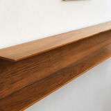 Wooden open wall shelf, 200cm, designed by Walter Wirz for Wilhelm Renz, Germany