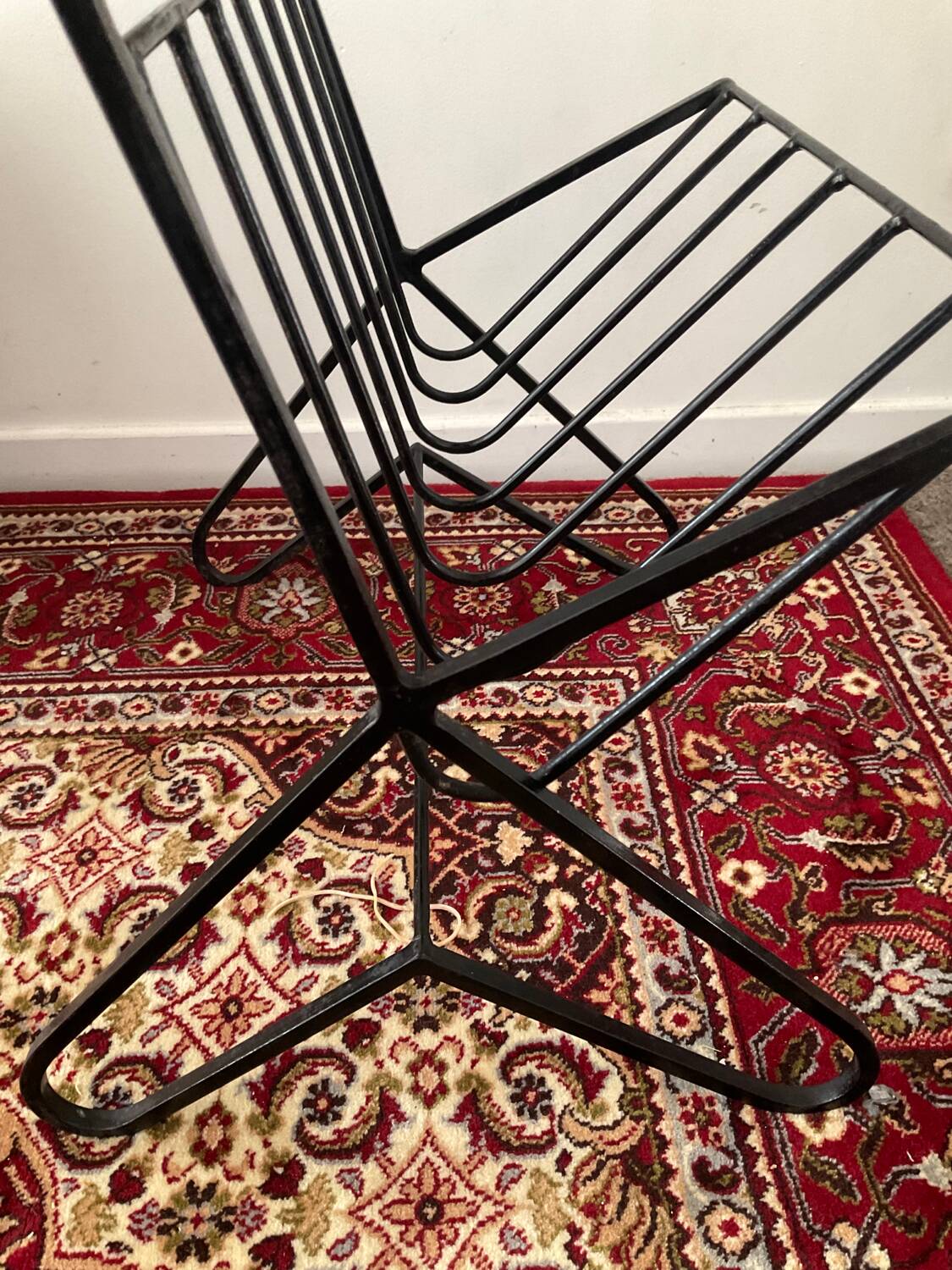 Vintage side table with magazine holder