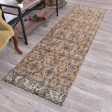 Brunt Orange & Beige Vintage Runner Rug 80x268Cm SK 240825