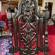 Fake pair of low Napoleon III chairs in blackened wood.