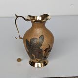 Pitcher, Hand painted brass jug