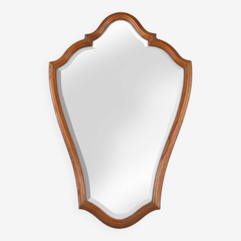 French carved wooden mirror with elegant lined frame, 1950s