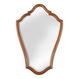 Miroir français en bois sculpté avec cadre doublé, années 1950