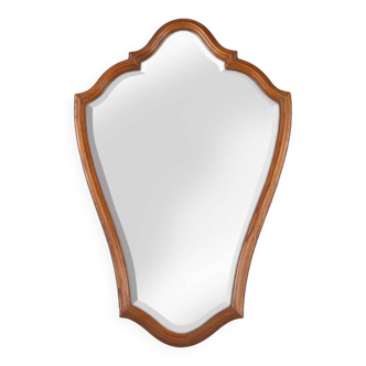 French carved wooden mirror with elegant lined frame, 1950s