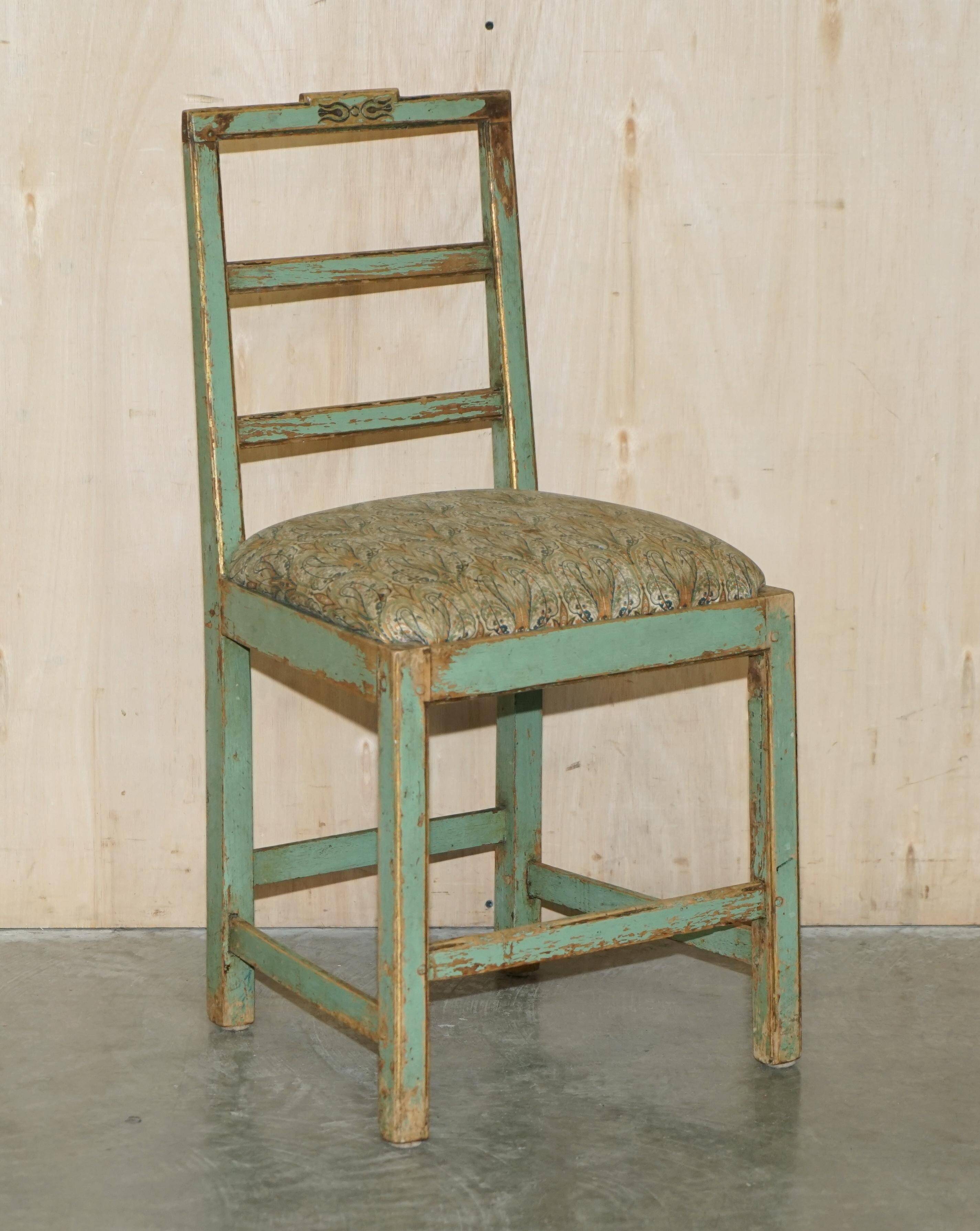 Pair of antique French chairs with original paint.