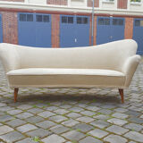 Sofa chaise sculptural Arc asymmetrical Swedish 50s/60s