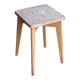 Vintage wooden stool with 4 legs from the 50s