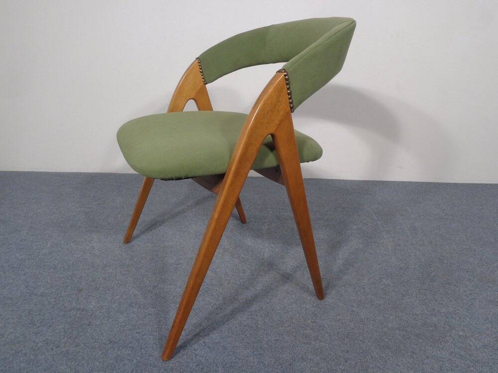 Beech chair in green, 1960s