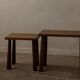 Vintage Oak Nesting Tables (Set of 3) – Rustic Modernist Side Tables, 1970s