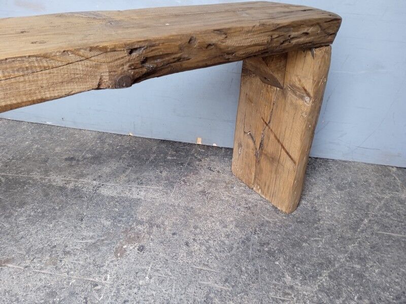 Solid wood bench patinated 120cm