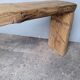 Solid wood bench patinated 120cm