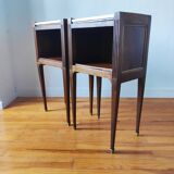 Antique pair of Directoire style bedside tables