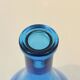 Vintage blue glass bottle Carafe with stopper Made in Belgium