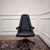 Classic English Chesterfield Office Chair Black