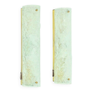 Pair of Mid-Century Tubular Murano Glass Wall Lights from Hillebrand, 1970s