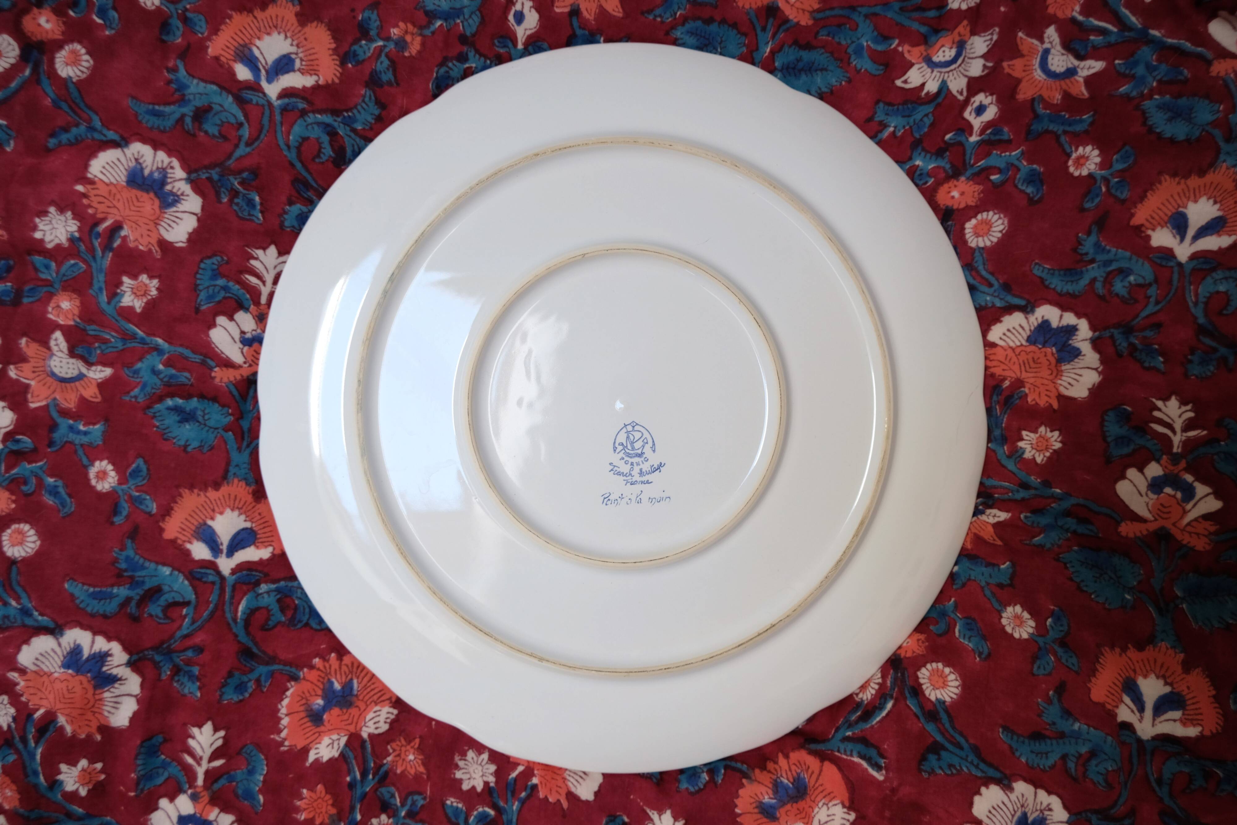 Vintage floral dish - Pornic earthenware factory