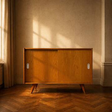 Chest of drawers mid-century veneer Jiří Jiroutek U-452 1960s Czechoslovakia