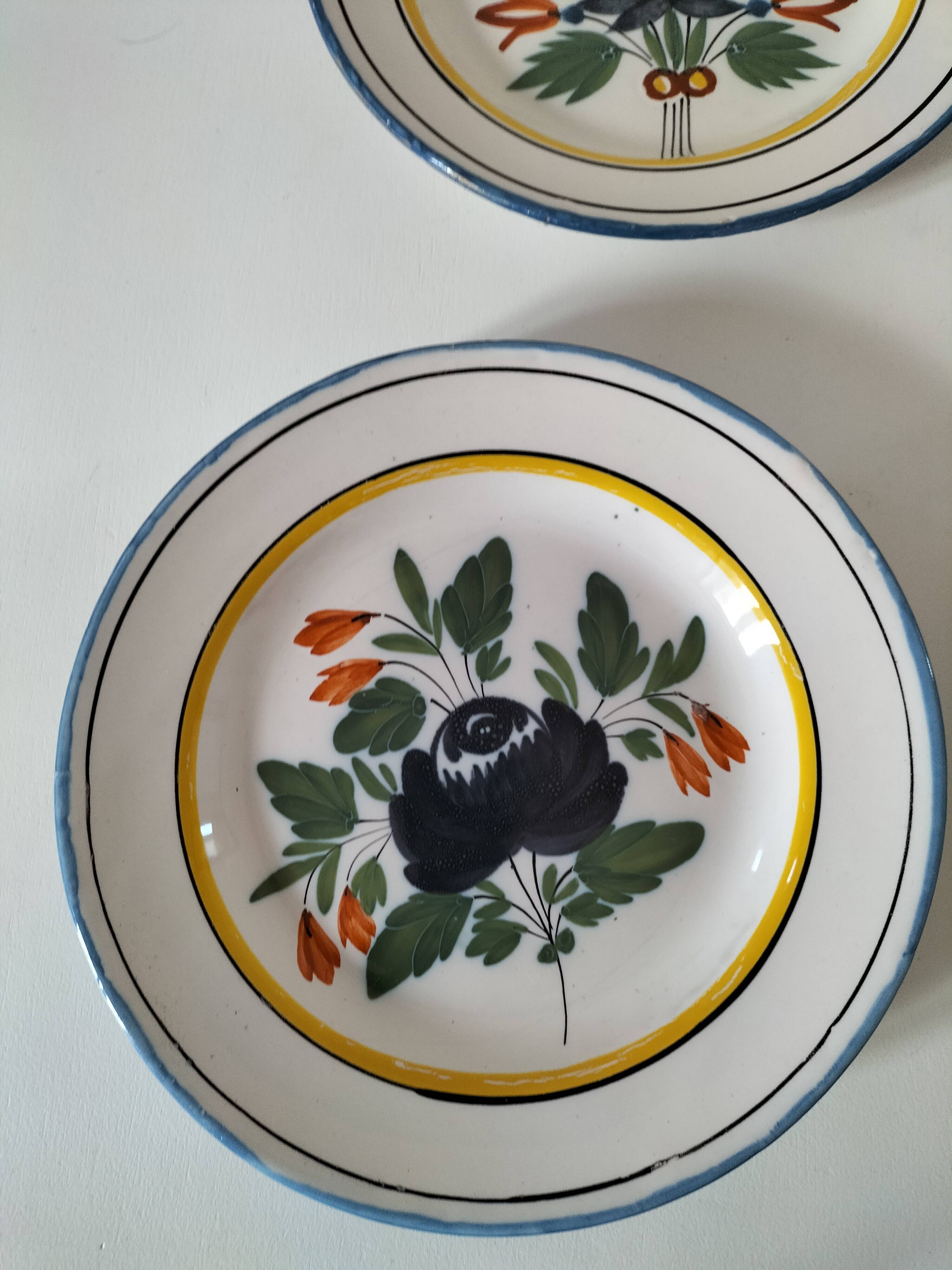 6 earthenware plates from the East - vintage 1960s