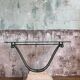 Glass and metal console with antique patina