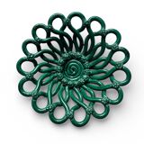 Openwork green ceramic bowl from Vallauris, 1950s.