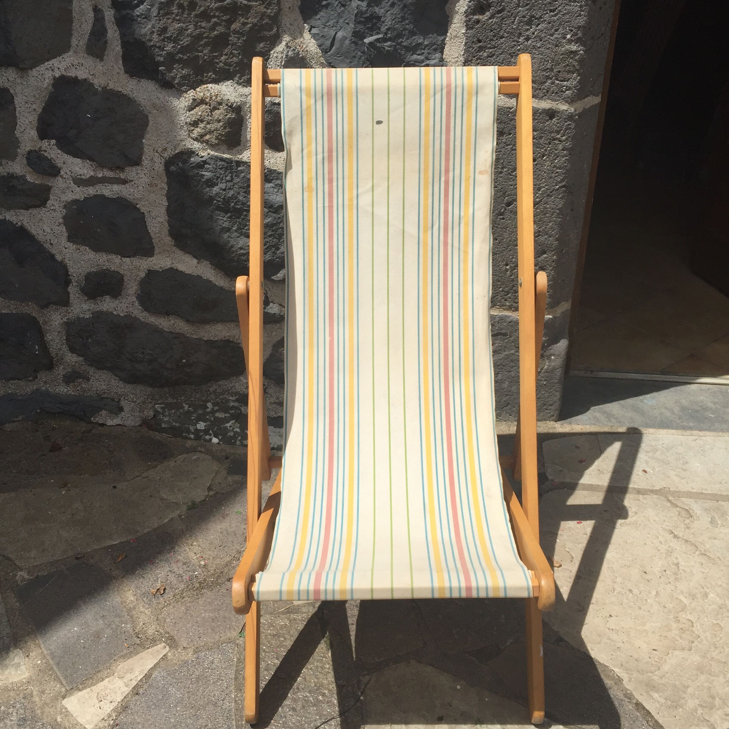 Vintage striped deckchair
