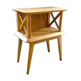 Bedside light wood with braces from the 1950s