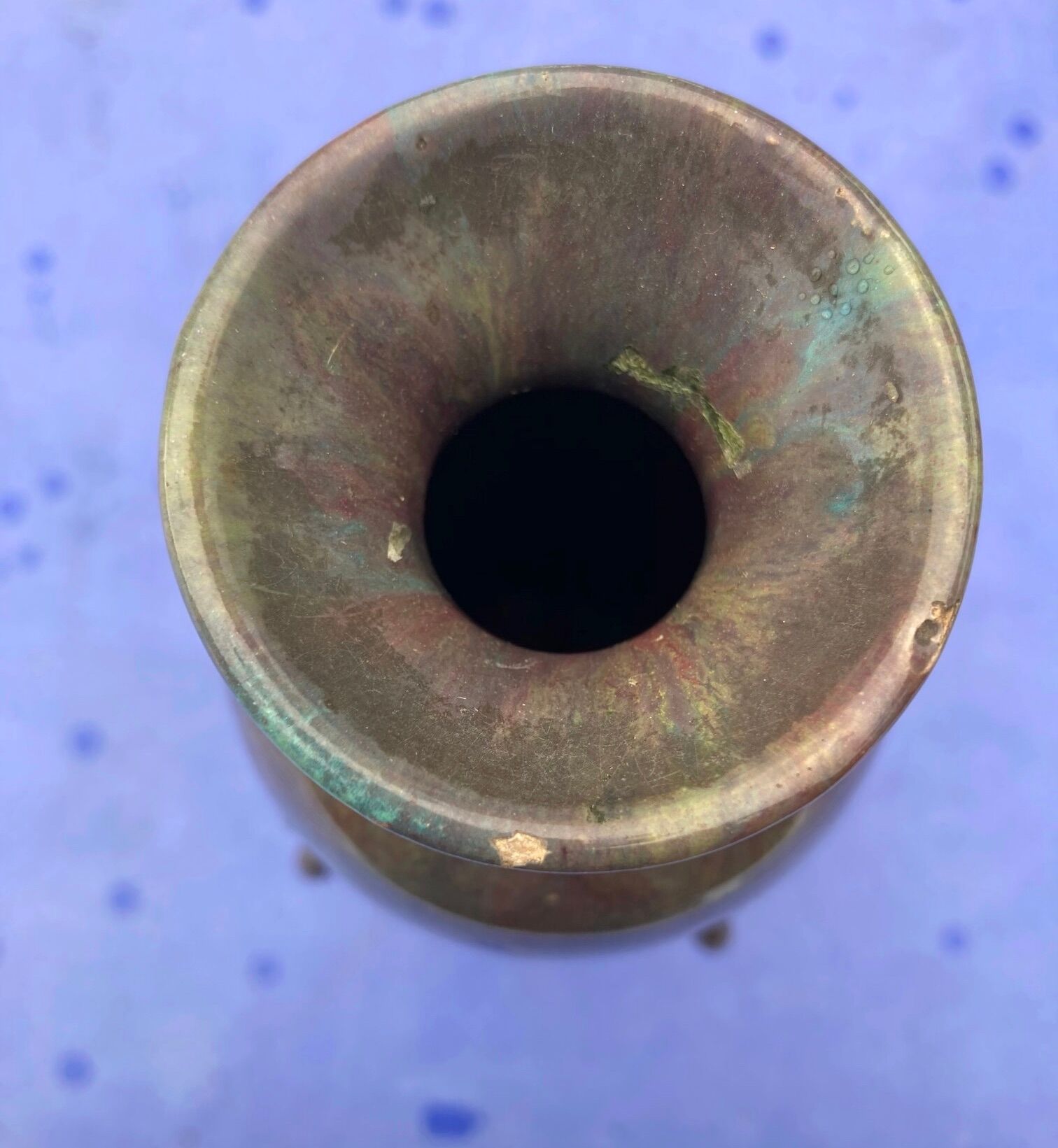 Vase coloquinte art deco in stoneware signed primavera n° 3501